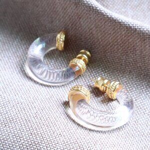 Madison Gold Clear Hoop Earrings by Julie Vos